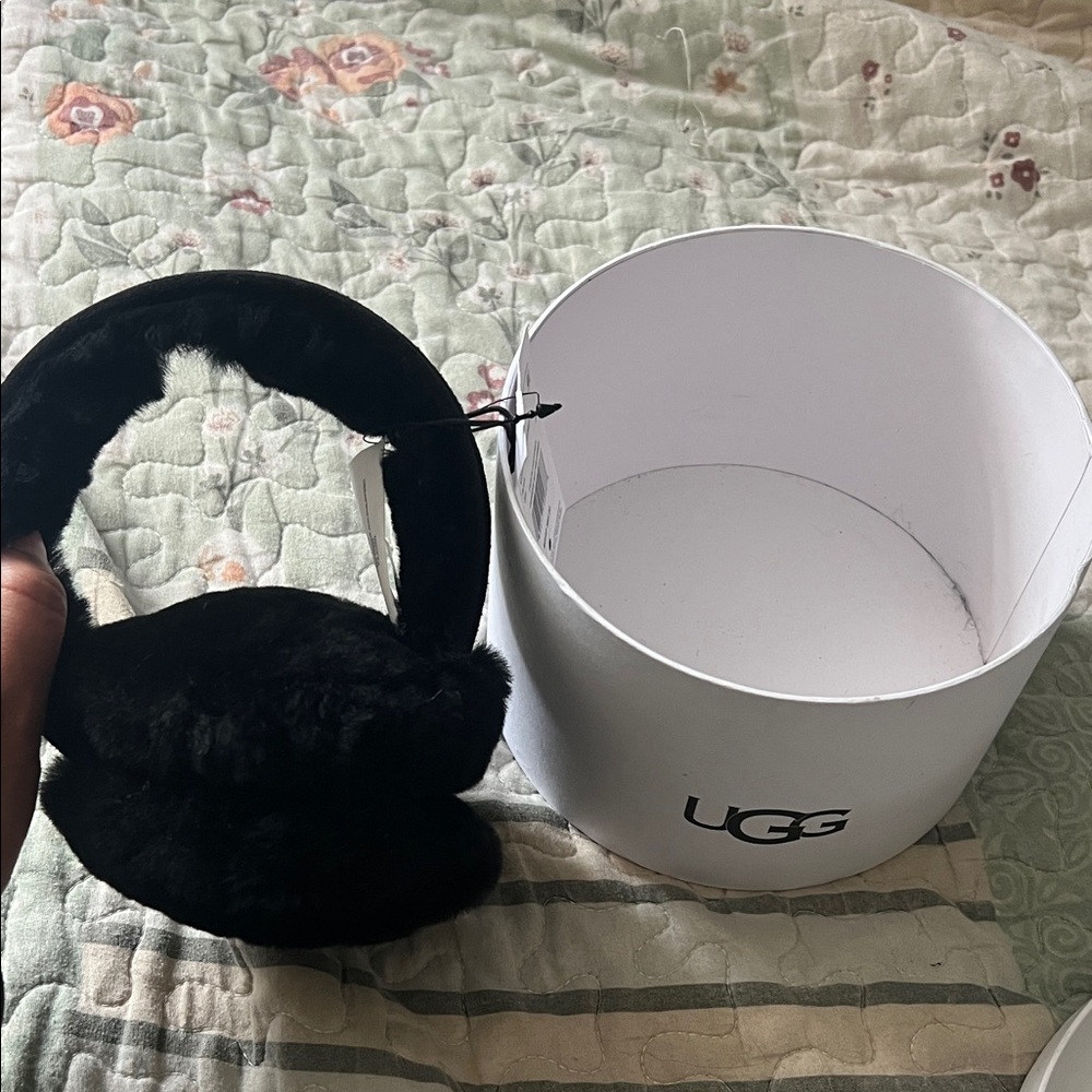 UGG Black and Light Pink Over-Ear Earmuffs